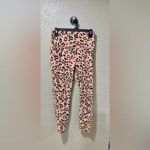 Fabletics Pink and Yellow Leopard Print Leggings